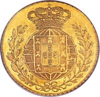 reverse of 1 Peça - João VI (1818 - 1824) coin with KM# 364 from Portugal.