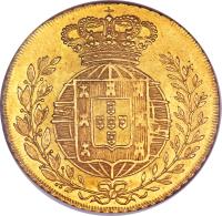 Portugal coin 1 Peça - João VI (1818 - 1824) reverse reverse of 1 Peça - João VI (1818 - 1824) coin with KM# 364 from Portugal.