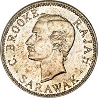 Sarawak coin 20 Cents - Charles Brooke (1900 - 1915) obverse obverse of 20 Cents - Charles Brooke (1900 - 1915) coin with KM# 10 from Sarawak. Inscription: C.BROOKE RAJAH · SARAWAK ·