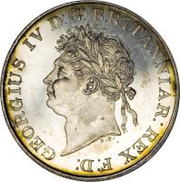 obverse of 1 Rixdollar - George IV (1821) coin with KM# 84 from Ceylon. Inscription: GEORGIUS IV D:G: BRITANNIAR: REX F:D: