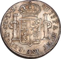 reverse of 8 Reales - Carlos III - Colonial Milled Coinage (1773 - 1789) coin with KM# 31 from Chile.