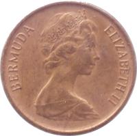 Bermuda coin 1 Cent - Elizabeth II - 2'nd Portrait (1970 - 1985) obverse obverse of 1 Cent - Elizabeth II - 2'nd Portrait (1970 - 1985) coin with KM# 15 from Bermuda. Inscription: BERMUDA ELIZABETH II