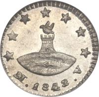 Ecuador coin 1/4 Real (1842 - 1843) obverse obverse of 1/4 Real (1842 - 1843) coin with KM# 26 from Ecuador.