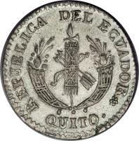 Ecuador coin 2 Reales (1836 - 1841) obverse obverse of 2 Reales (1836 - 1841) coin with KM# 18 from Ecuador.