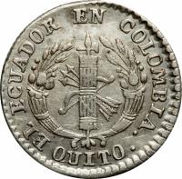 Ecuador coin 1 Real (1833 - 1835) obverse obverse of 1 Real (1833 - 1835) coin with KM# 13 from Ecuador.