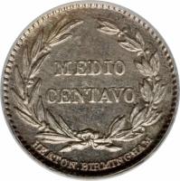 Ecuador coin 1/2 Centavo (1884) reverse reverse of 1/2 Centavo (1884) coin with KM# 47 from Ecuador.