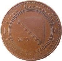 obverse of 10 Feninga (1998 - 2013) coin with KM# 115 from Bosnia and Herzegovina. Inscription: Bosna i Hercegovina 2007 Босна и Херцеговина