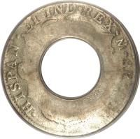 Australia coin 5 Shillings - George III - Holey Dollar (1813) reverse reverse of 5 Shillings - George III - Holey Dollar (1813) coin with KM# 2.9 from Australia. Inscription: HISPAN · ET IND · REX · PS · 8R · I · J ·