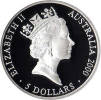 obverse of 5 Dollars - Elizabeth II - Sydney 2000 Olympics: 