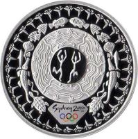 reverse of 5 Dollars - Elizabeth II - Sydney 2000 Olympics: 