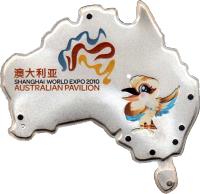 Australia coin 1 Dollar - Elizabeth II - Australian Pavilion - 4'th Portrait (2010) reverse reverse of 1 Dollar - Elizabeth II - Australian Pavilion - 4'th Portrait (2010) coin with KM# 1395 from Australia. Inscription: SHANGHAI WORLD EXPO 2010 AUSTRALIAN PAVILION