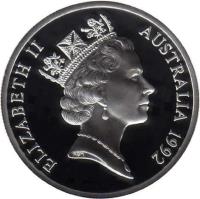 obverse of 25 Dollars - Elizabeth II - Princess Diana - 3'rd Portrait (1992) coin with KM# 201 from Australia. Inscription: ELIZABETH II AUSTRALIA 1992