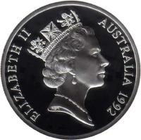 Australia coin 25 Dollars - Elizabeth II - Princess Anne - 3'rd Portrait (1992) obverse obverse of 25 Dollars - Elizabeth II - Princess Anne - 3'rd Portrait (1992) coin with KM# 202 from Australia. Inscription: ELIZABETH II AUSTRALIA 1992
