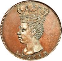 Barbados coin 1 Penny (1788) obverse obverse of 1 Penny (1788) coin with KM# TnA9 from Barbados. Inscription: I · SERVE