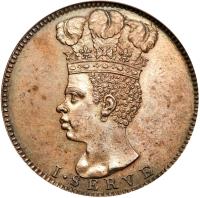 Barbados coin 1 Penny (1792) obverse obverse of 1 Penny (1792) coin with KM# Tn10 from Barbados. Inscription: I · SERVE