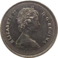 obverse of 25 Cents - Elizabeth II - Royal Canadian Mounted Police (1973) coin with KM# 81 from Canada. Inscription: ELIZABETH II D · G · REGINA