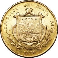 Costa Rica coin 10 Pesos (1870 - 1872) obverse obverse of 10 Pesos (1870 - 1872) coin with KM# 115 from Costa Rica.