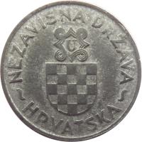Croatia coin 2 Kune (1941) obverse obverse of 2 Kune (1941) coin with KM# 2 from Croatia. Inscription: ~NEZAVISNA DRŽAVA~HRVATSKA