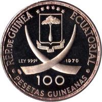 Equatorial Guinea coin 100 Pesetas - Dürer's obverse of 100 Pesetas - Dürer's