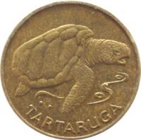 Cape Verde coin 1 Escudo (1994) reverse reverse of 1 Escudo (1994) coin with KM# 27 from Cape Verde. Inscription: TARTARUGA