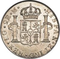 reverse of 2 Reales - Carlos IV (1790 - 1807) coin with KM# 51 from Guatemala.