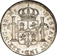 Guatemala coin 4 Reales - Fernando VII (1808 - 1821) reverse reverse of 4 Reales - Fernando VII (1808 - 1821) coin with KM# 68 from Guatemala.
