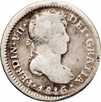 obverse of 1 Real - Fernando VII (1808 - 1821) coin with KM# 66 from Guatemala.