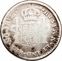 reverse of 1 Real - Fernando VII (1808 - 1821) coin with KM# 66 from Guatemala.