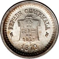 Guatemala coin 1/2 Real (1878 - 1893) obverse obverse of 1/2 Real (1878 - 1893) coin with KM# 147a from Guatemala. Inscription: REPca DE GUATEMALA