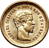 Guatemala coin 4 Reales (1860 - 1864) obverse obverse of 4 Reales (1860 - 1864) coin with KM# 135 from Guatemala. Inscription: RAFAEL CARRERA P. DELARDE GUATEMALA