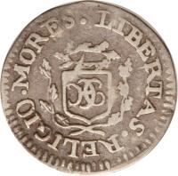 obverse of 7 Sols 6 Deniers (1807 - 1809) coin with KM# 3 from Haiti. Inscription: LIBERTAS. RELIGIO. MORES