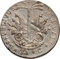 Haiti coin 25 Centimes - Western Republic (1818) reverse reverse of 25 Centimes - Western Republic (1818) coin with KM# 16 from Haiti.