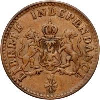 Haiti coin 1 Centime - Faustin I (1850) obverse obverse of 1 Centime - Faustin I (1850) coin with KM# 34 from Haiti.