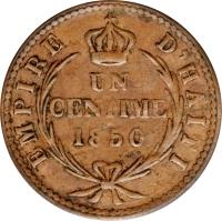 reverse of 1 Centime - Faustin I (1850) coin with KM# 34 from Haiti.