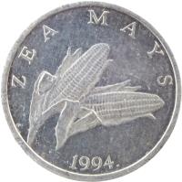 obverse of 1 Lipa - Latin text (1994 - 2014) coin with KM# 12 from Croatia. Inscription: ZEA MAYS 2010. KK