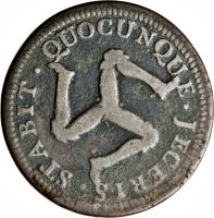 Isle of Man coin 1/2 Penny - James Murray (1758) reverse reverse of 1/2 Penny - James Murray (1758) coin with KM# 6 from Isle of Man. Inscription: QUOCUNQUE.JECERIS.STABIT.