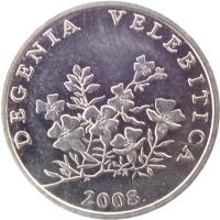 Croatia coin 50 Lipa - Latin text (1994 - 2014) obverse obverse of 50 Lipa - Latin text (1994 - 2014) coin with KM# 19 from Croatia. Inscription: DEGENIA VELEBITICA KK 2002.
