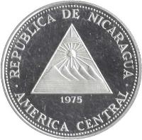 obverse of 50 Cordobas - The Bud (1975) coin with KM# 34 from Nicaragua. Inscription: REPUBLICA DE NICARAGUA 1975 AMERICA CENTRAL