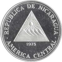 Nicaragua coin 50 Cordobas - Liberty Bell (1975) obverse obverse of 50 Cordobas - Liberty Bell (1975) coin with KM# 33 from Nicaragua. Inscription: REPUBLICA DE NICARAGUA 1975 AMERICA CENTRAL