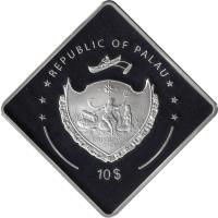 Palau coin 10 Dollars - HMAS Australia (2011) obverse obverse of 10 Dollars - HMAS Australia (2011) coin with KM# 369 from Palau. Inscription: REPUBLIC OF PALAU 10$