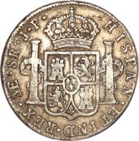 reverse of 8 Reales - Fernando VII - Colonial Milled Coinage (1808 - 1811) coin with KM# 106 from Peru.