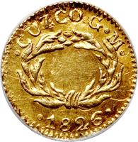 Peru coin 1/2 Escudo (1826 - 1856) reverse reverse of 1/2 Escudo (1826 - 1856) coin with KM# 146 from Peru. Inscription: LIMA.M.M 1833