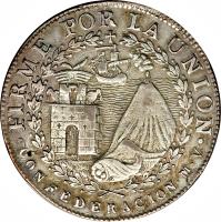 reverse of 4 Reales - South Peru (1838) coin with KM# 172 from Peru.