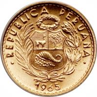 Peru coin 10 Soles Oro (1956 - 1969) obverse obverse of 10 Soles Oro (1956 - 1969) coin with KM# 236 from Peru.