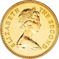 Rhodesia coin 5 Pounds - Elizabeth II - 2'nd Portrait (1966) obverse obverse of 5 Pounds - Elizabeth II - 2'nd Portrait (1966) coin with KM# 7 from Rhodesia. Inscription: ELIZABETH THE SECOND