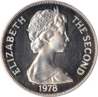 Saint Helena coin 1 Crown - Elizabeth II - Coronation Jubilee - Silver Proof Issue (1978) obverse obverse of 1 Crown - Elizabeth II - Coronation Jubilee - Silver Proof Issue (1978) coin with KM# 7a from Saint Helena. Inscription: ELIZABETH THE SECOND 1978