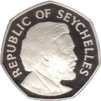 Seychelles coin 5 Rupees - Independence - Silver Proof Issue (1976) obverse obverse of 5 Rupees - Independence - Silver Proof Issue (1976) coin with KM# 27a from Seychelles. Inscription: REPUBLIC OF SEYCHELLES
