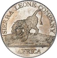 obverse of 10 Cents - Sierra Leone Company (1791 - 1805) coin with KM# 3 from Sierra Leone. Inscription: SIERRA LEONE COMPANY AFRICA