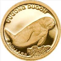 Solomon Islands coin 5 Dollars - Elizabeth II - Dugong dugon (2011) reverse reverse of 5 Dollars - Elizabeth II - Dugong dugon (2011) coin with KM# 163 from Solomon Islands. Inscription: DUGONG DUGON 5 DOLLARS