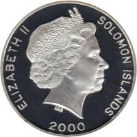 Solomon Islands coin 5 Dollars - Elizabeth II - Cycling (2000) obverse obverse of 5 Dollars - Elizabeth II - Cycling (2000) coin with KM# 68 from Solomon Islands. Inscription: ELIZABETH II SOLOMON ISLANDS 2000 IRB